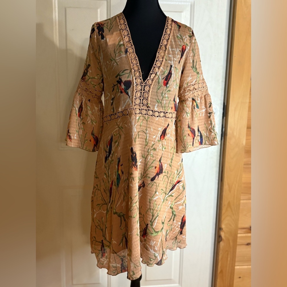 Foxiedox Orange Patterned Dress Size Medium *